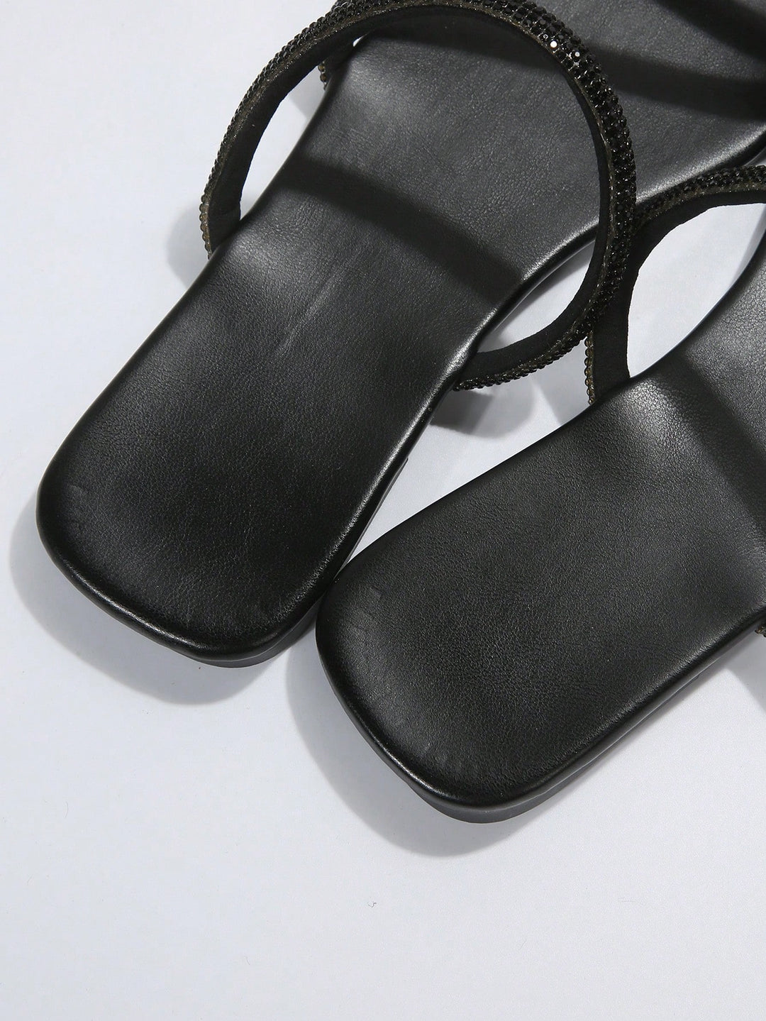 SHEIN sliders, black