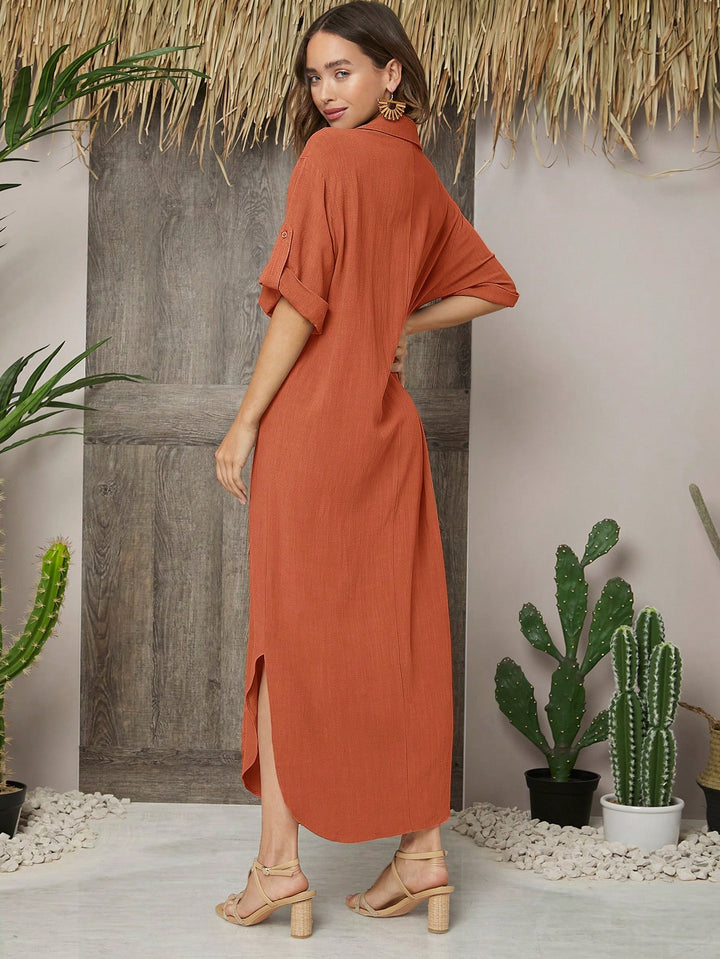 Rochie maxi SHEIN, cărămiziu
