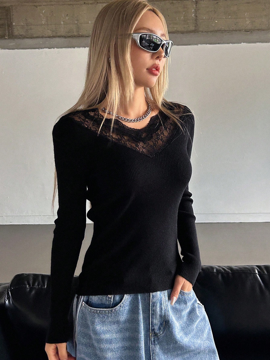 Pulover SHEIN, negru