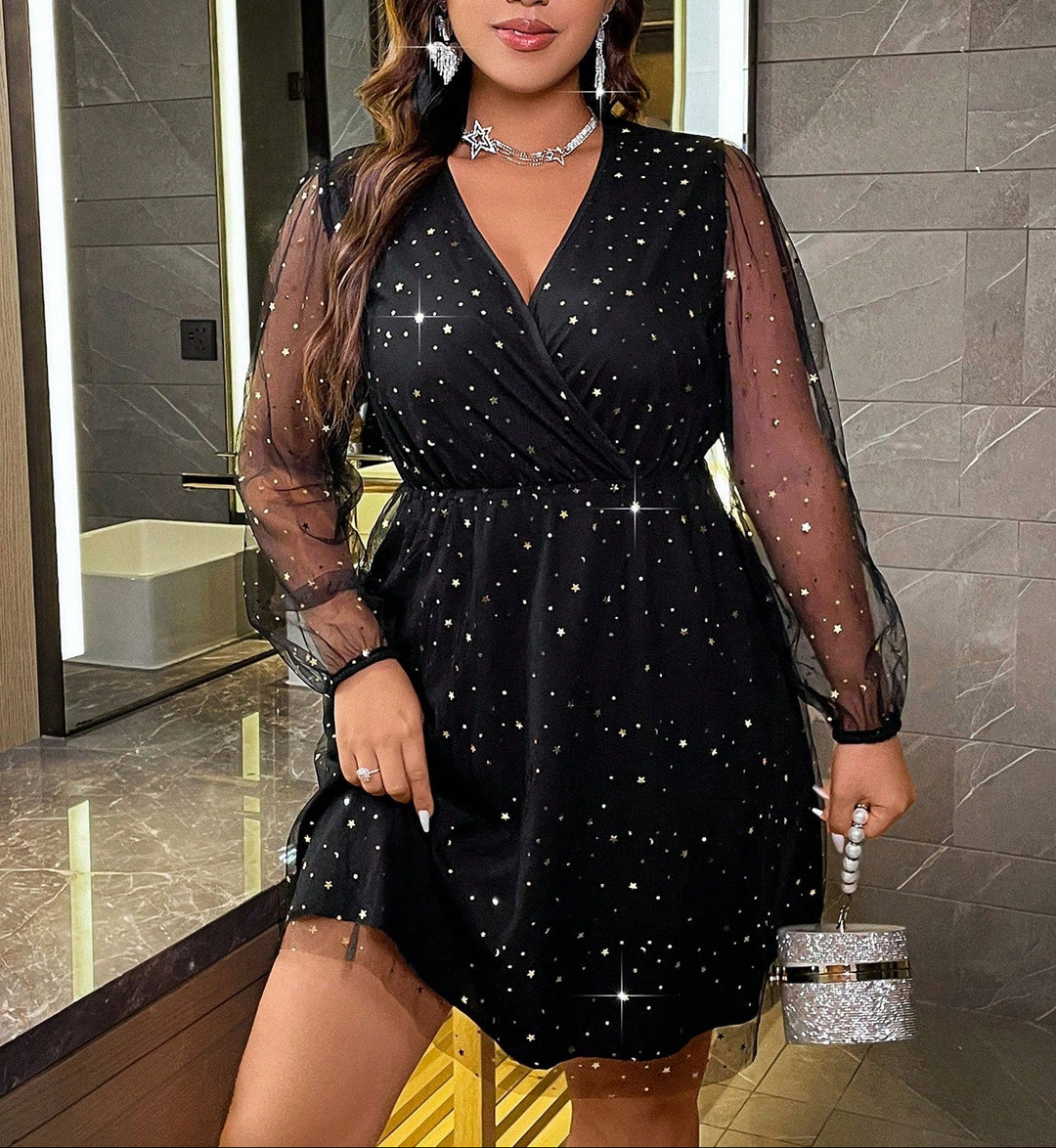 Rochie mini Shein Curve+, negru