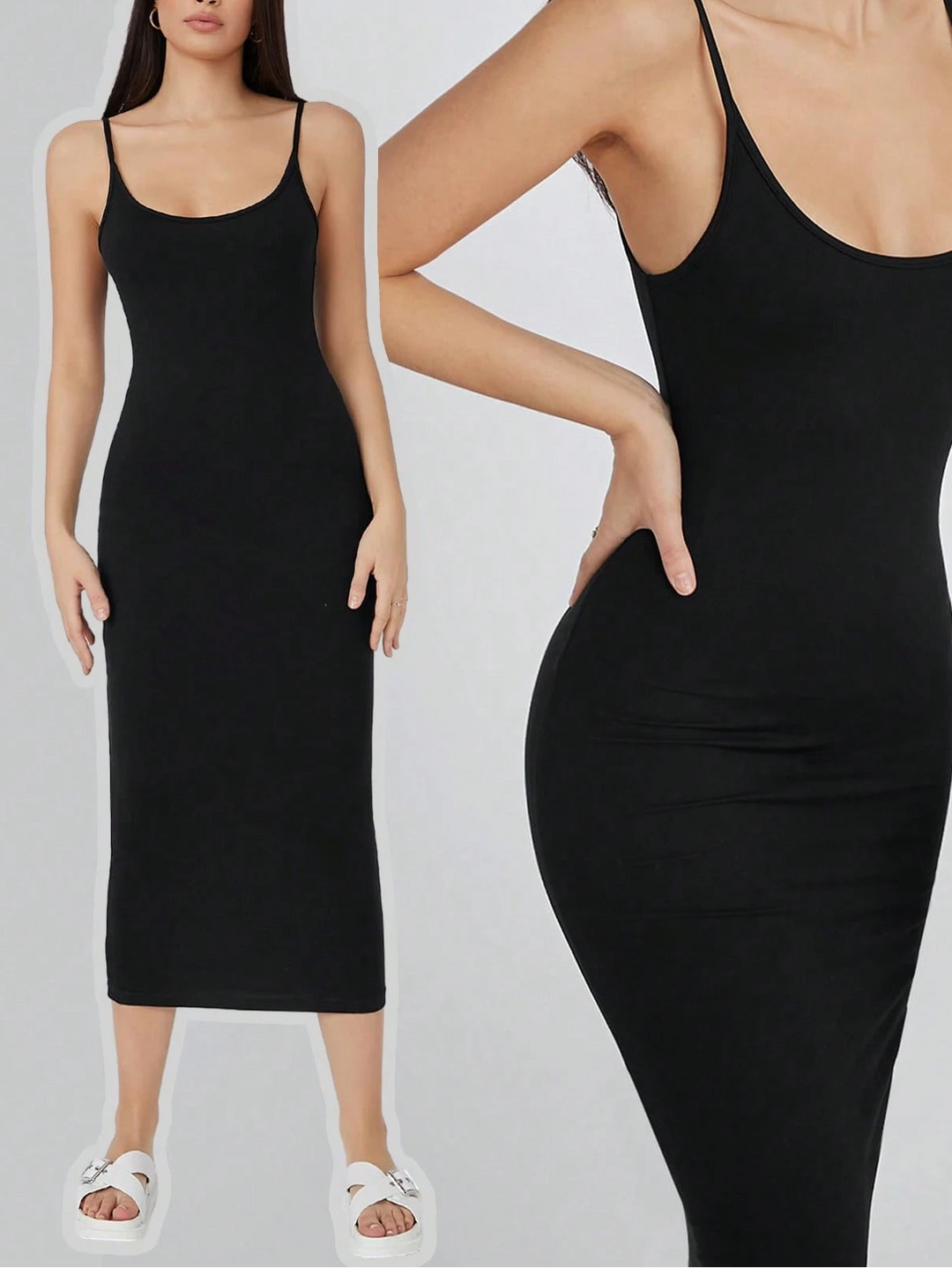 SHEIN maxi ruha, fekete