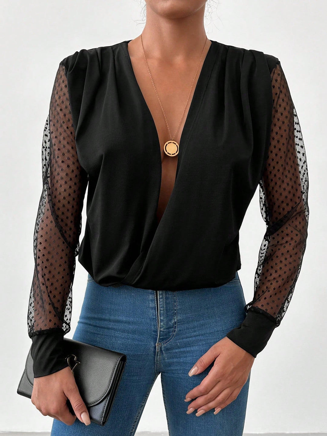 SHEIN blúz, fekete