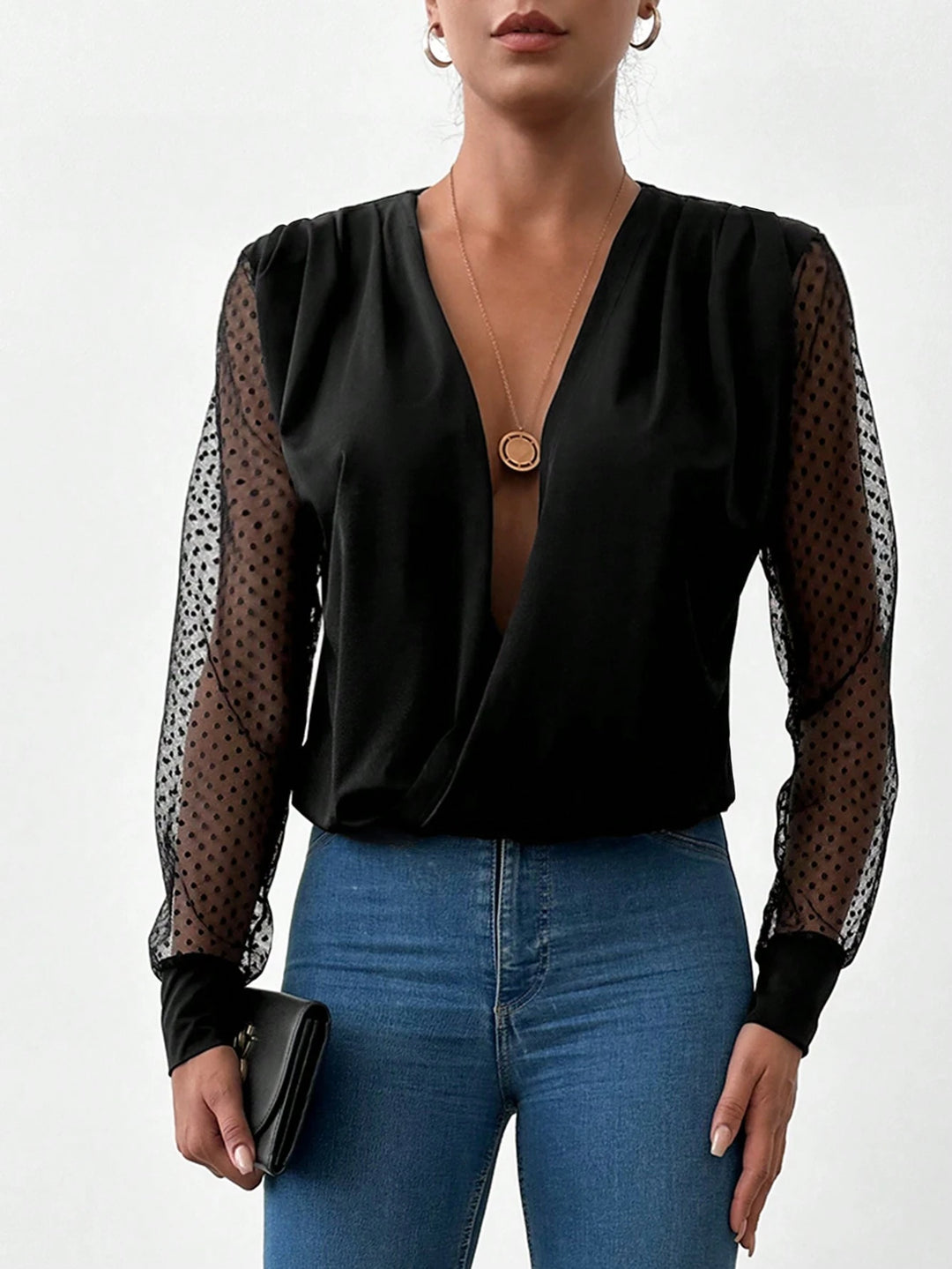 SHEIN blúz, fekete