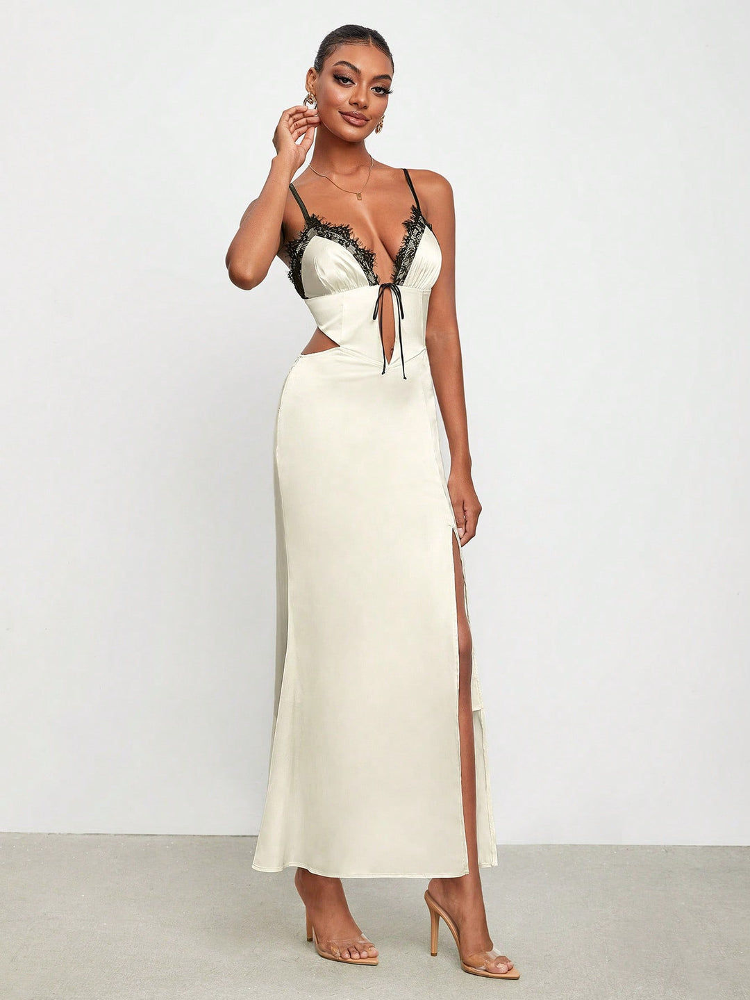 Rochie maxi SHEIN, crem