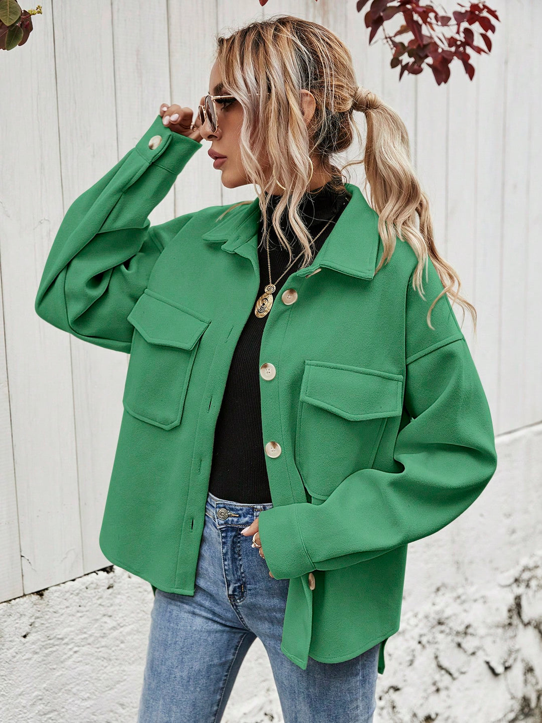Palton SHEIN, verde