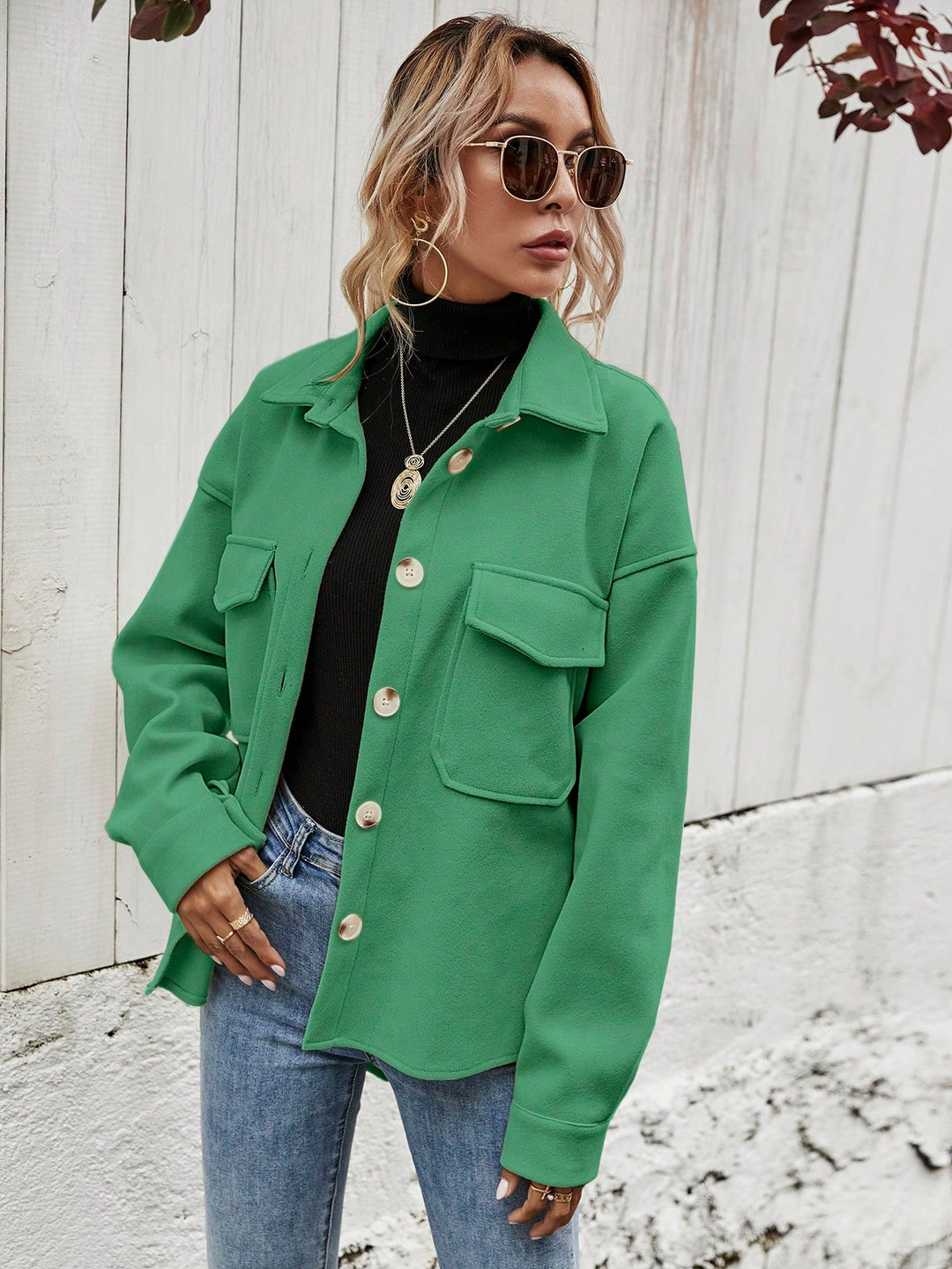 Palton SHEIN, verde