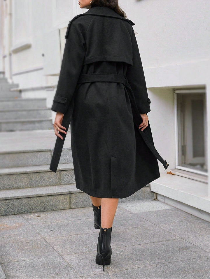 Palton lung Shein, negru