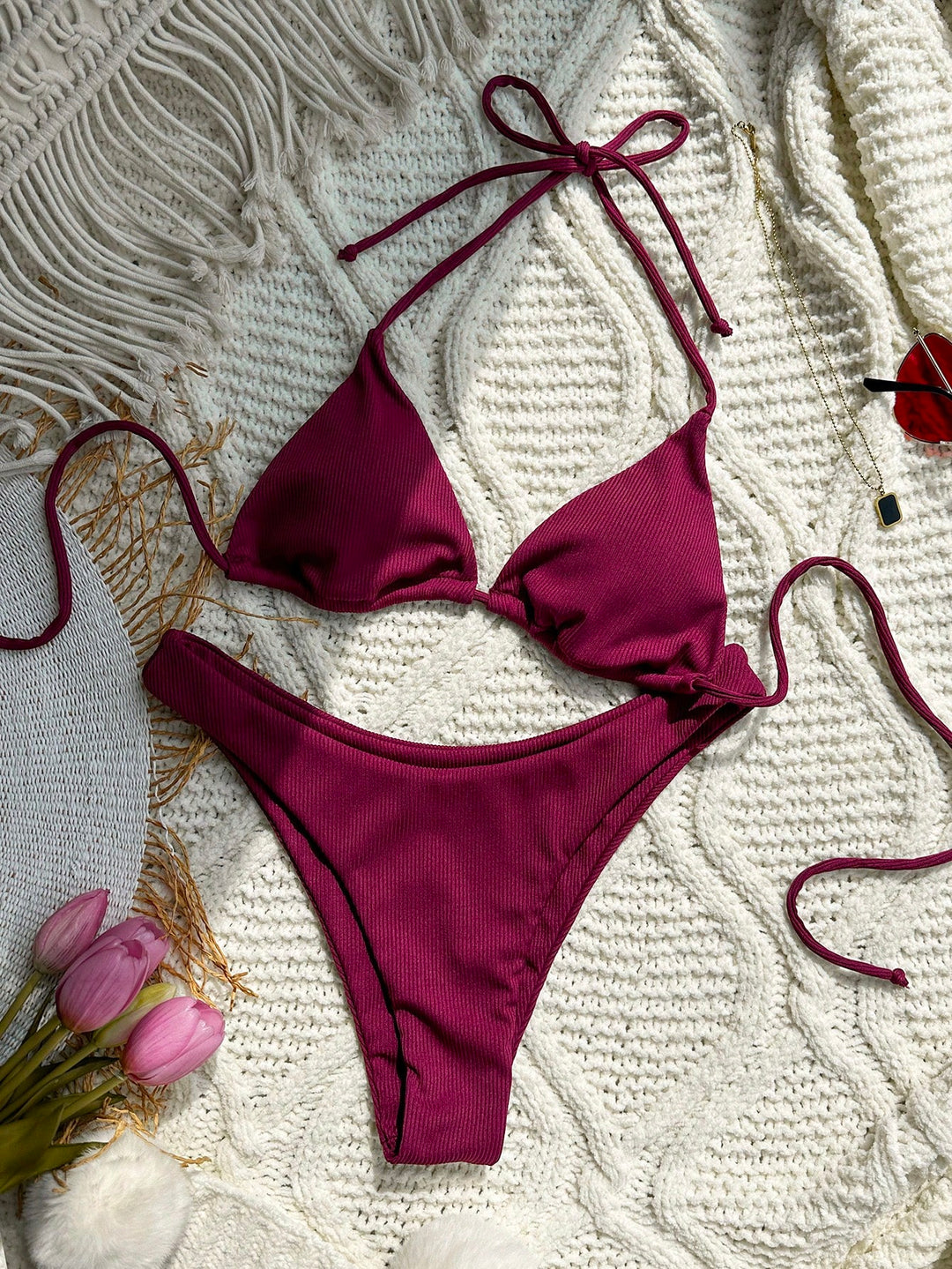 SHEIN meggypiros fürdőruha