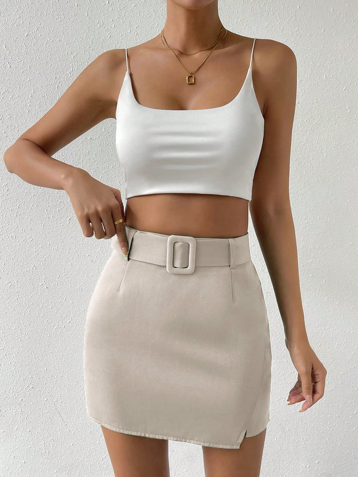 SHEIN miniszoknya, bézs