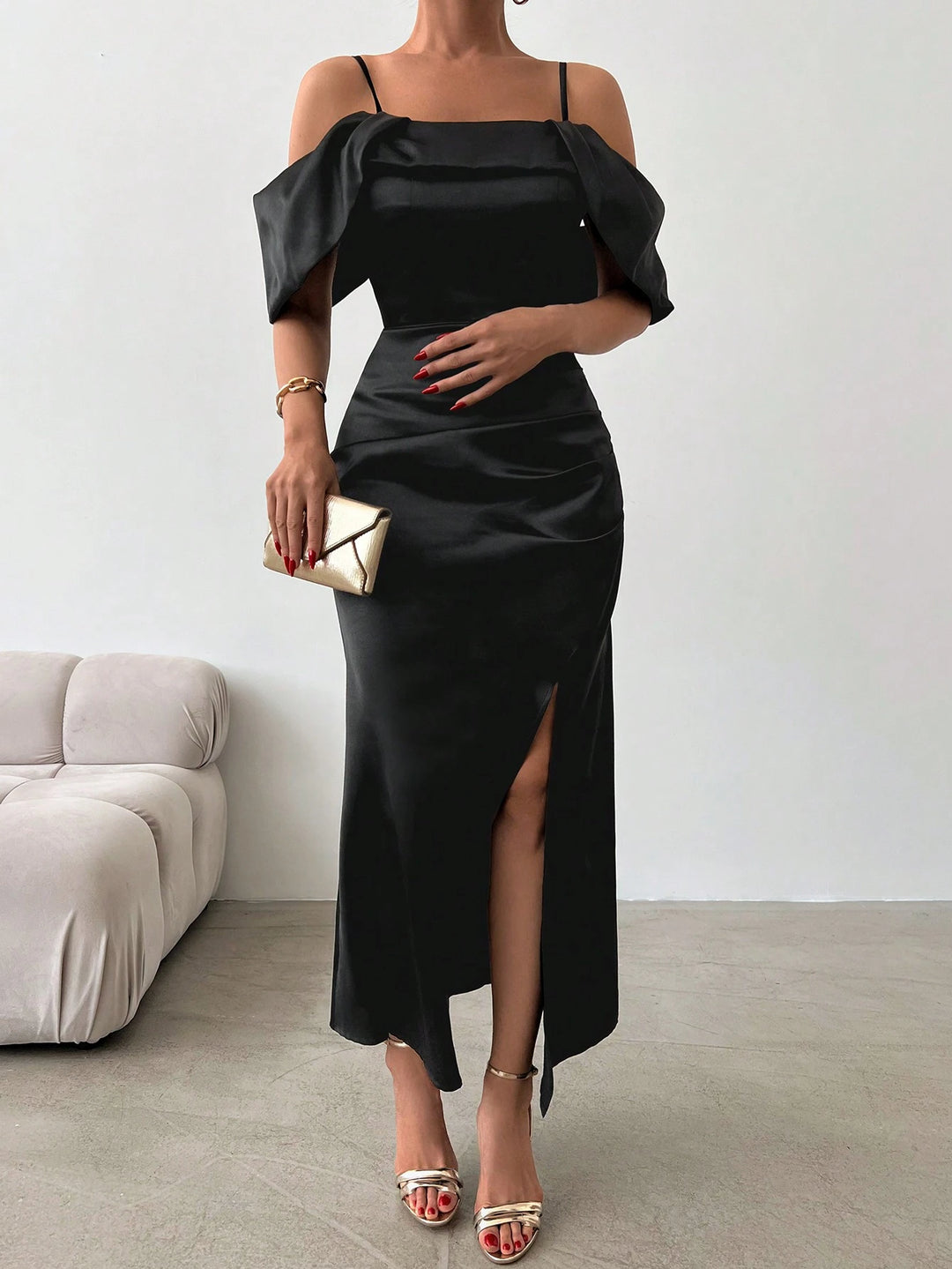 SHEIN maxi ruha, fekete