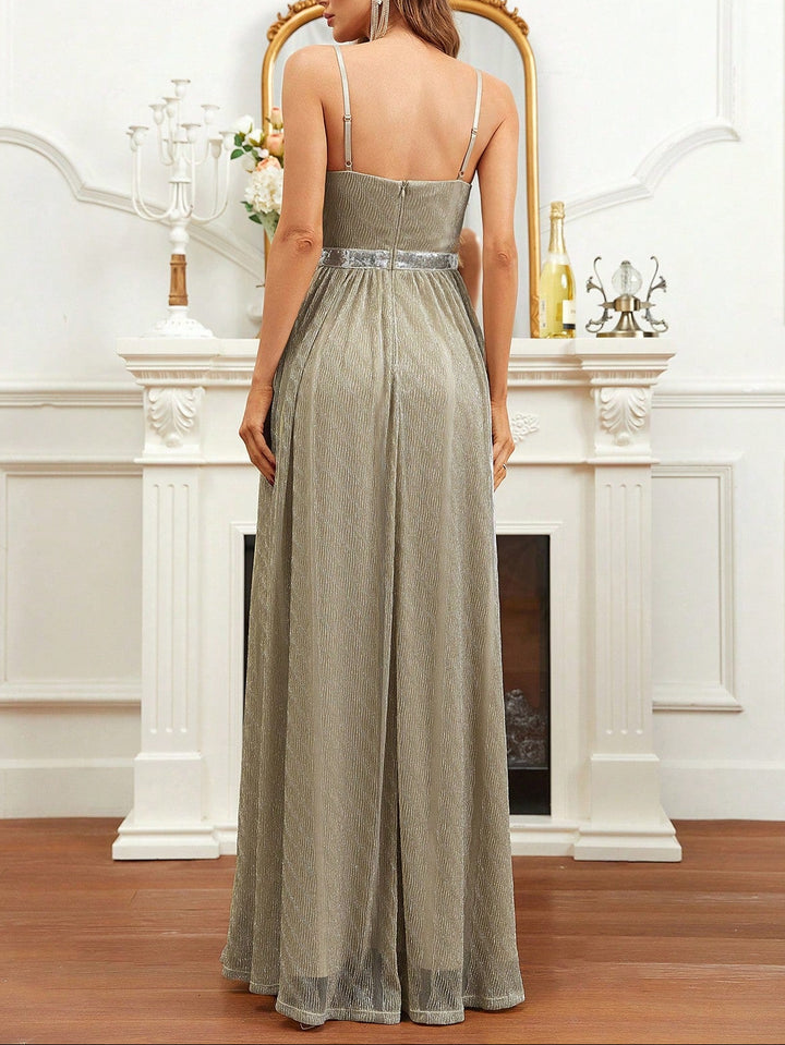 SHEIN maxi dress, gold