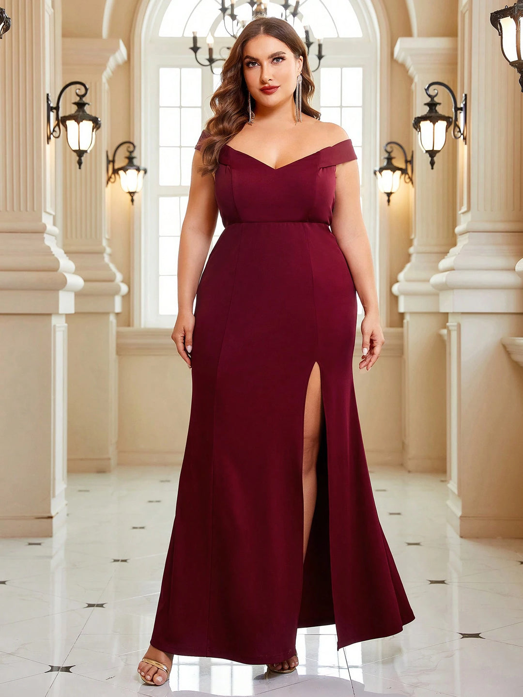 Rochie maxi SHEIN, vișiniu