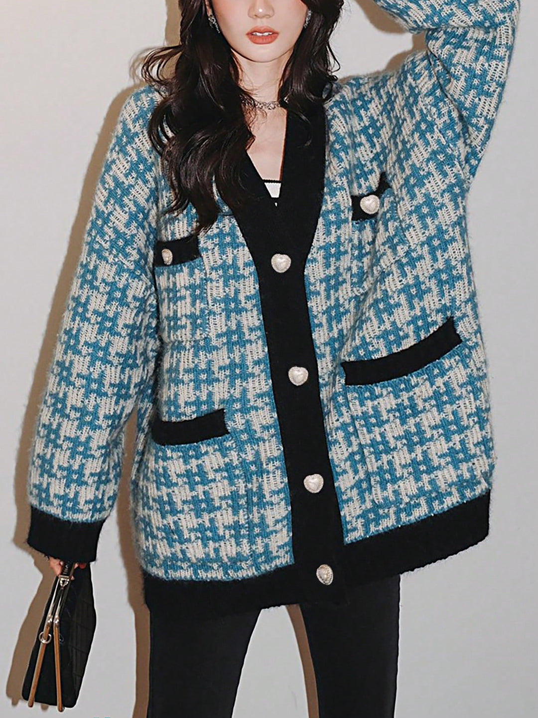Cardigan SHEIN, albastru