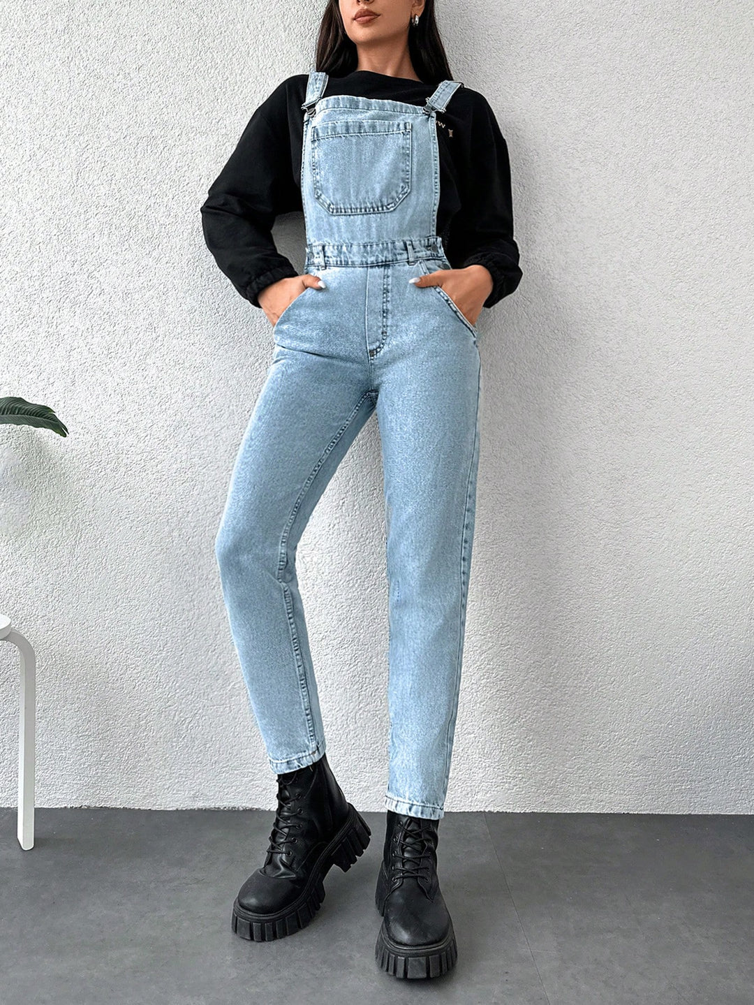 SHEIN kék farmer overál