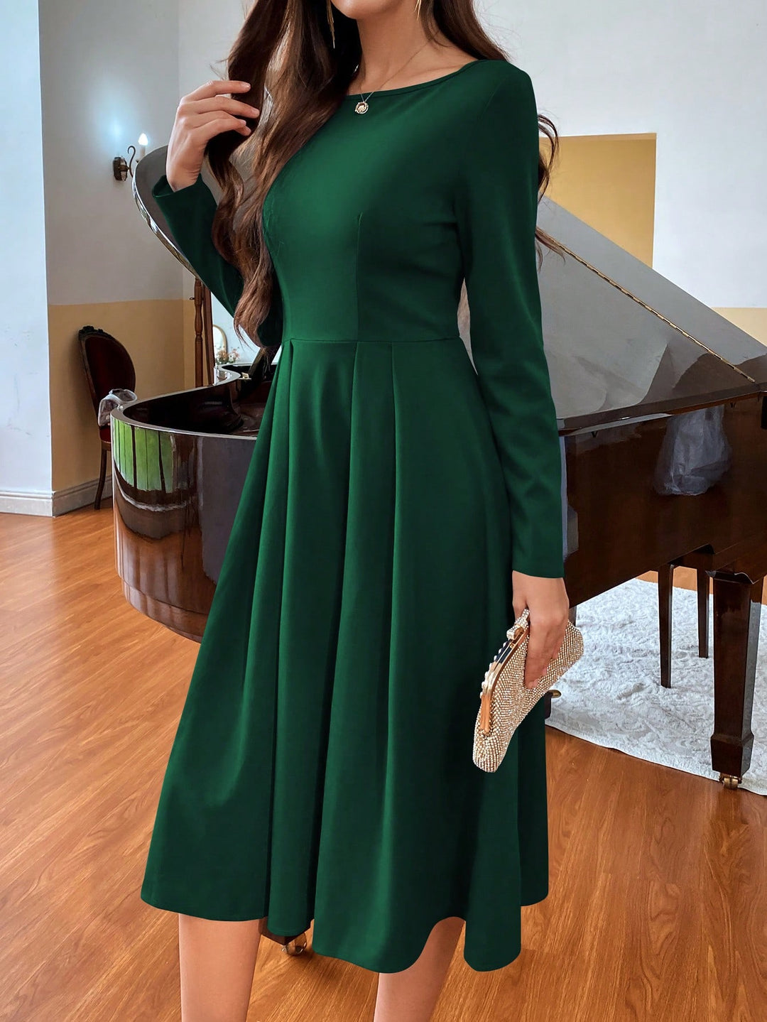 Rochie midi SHEIN, verde