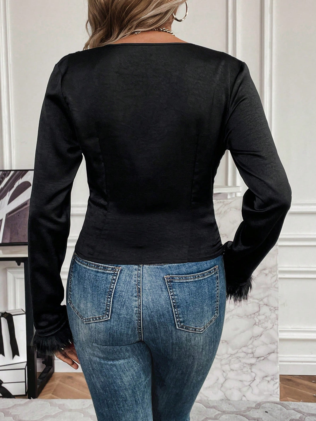 SHEIN blúz, fekete