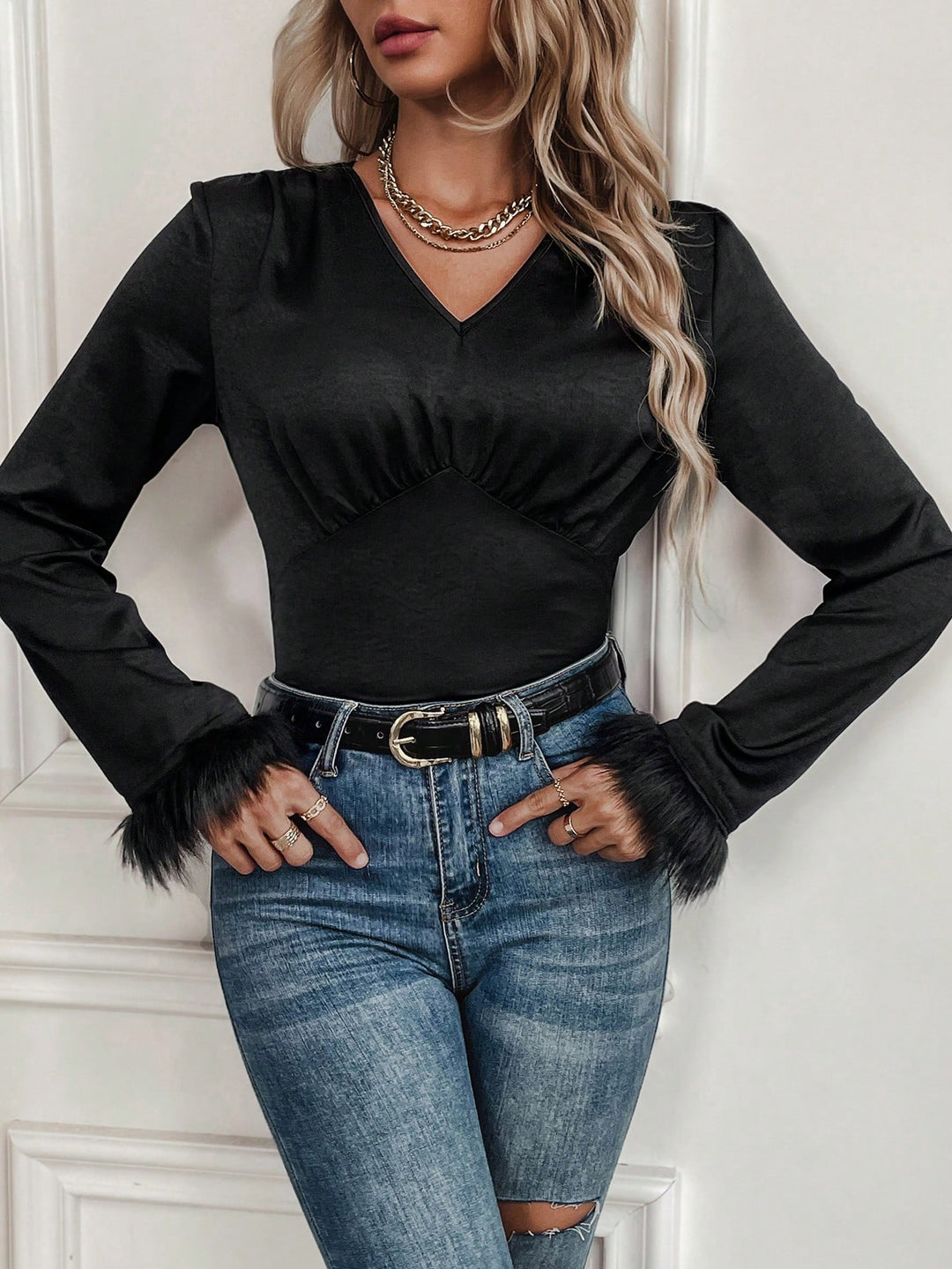 SHEIN blúz, fekete