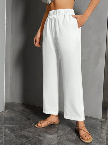 Pantaloni SHEIN, alb