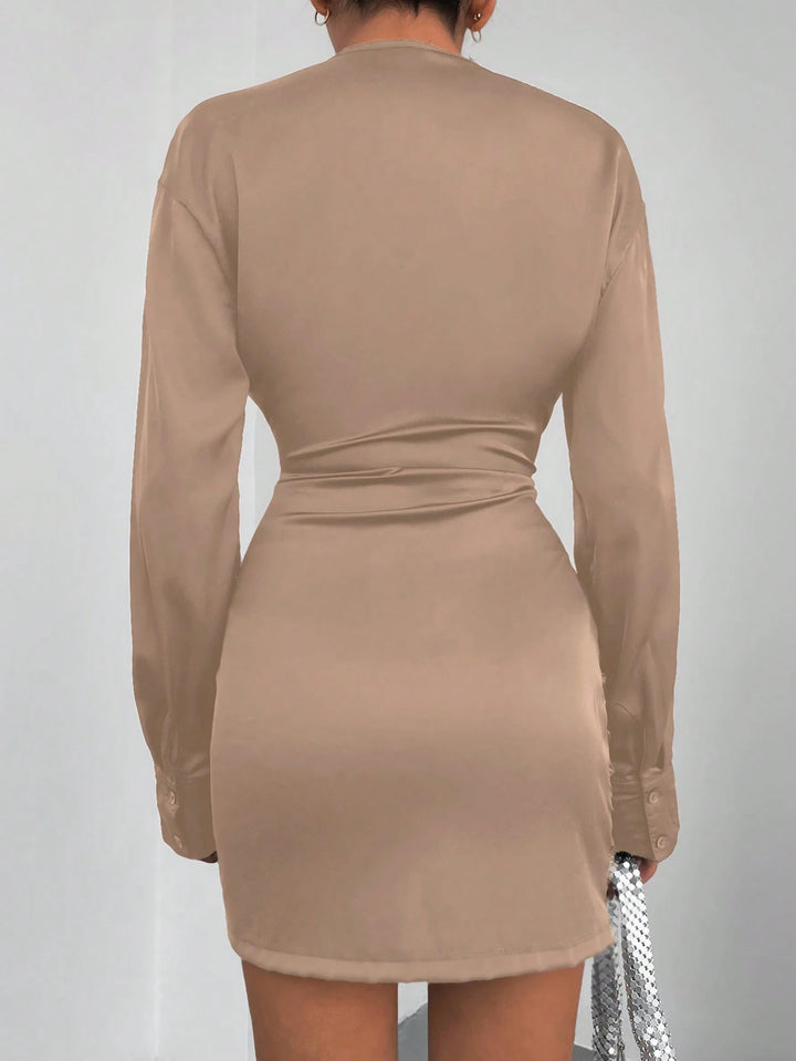 Shein mini ruha, bézs