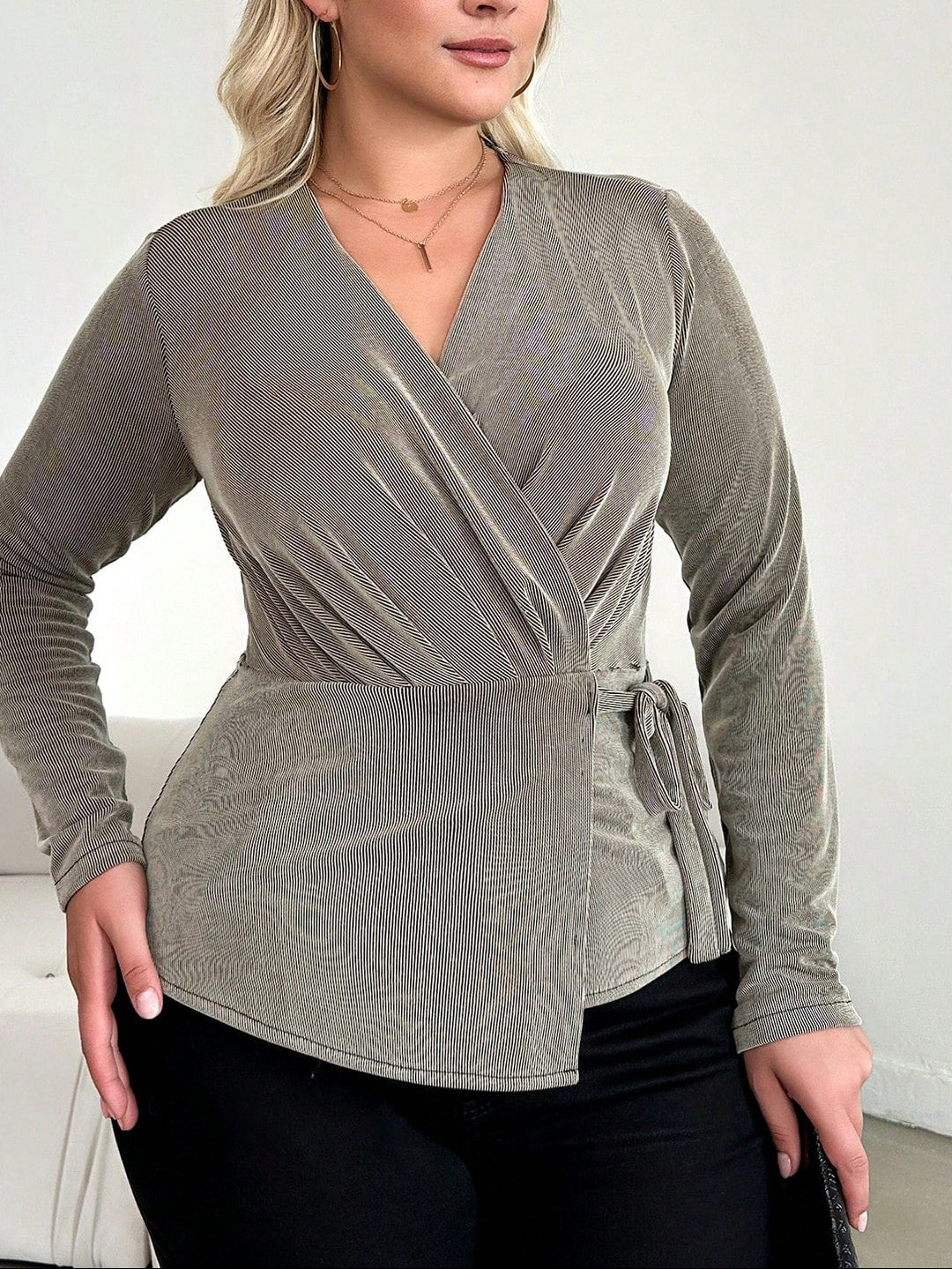 Shein Curve+ blúz, zöld