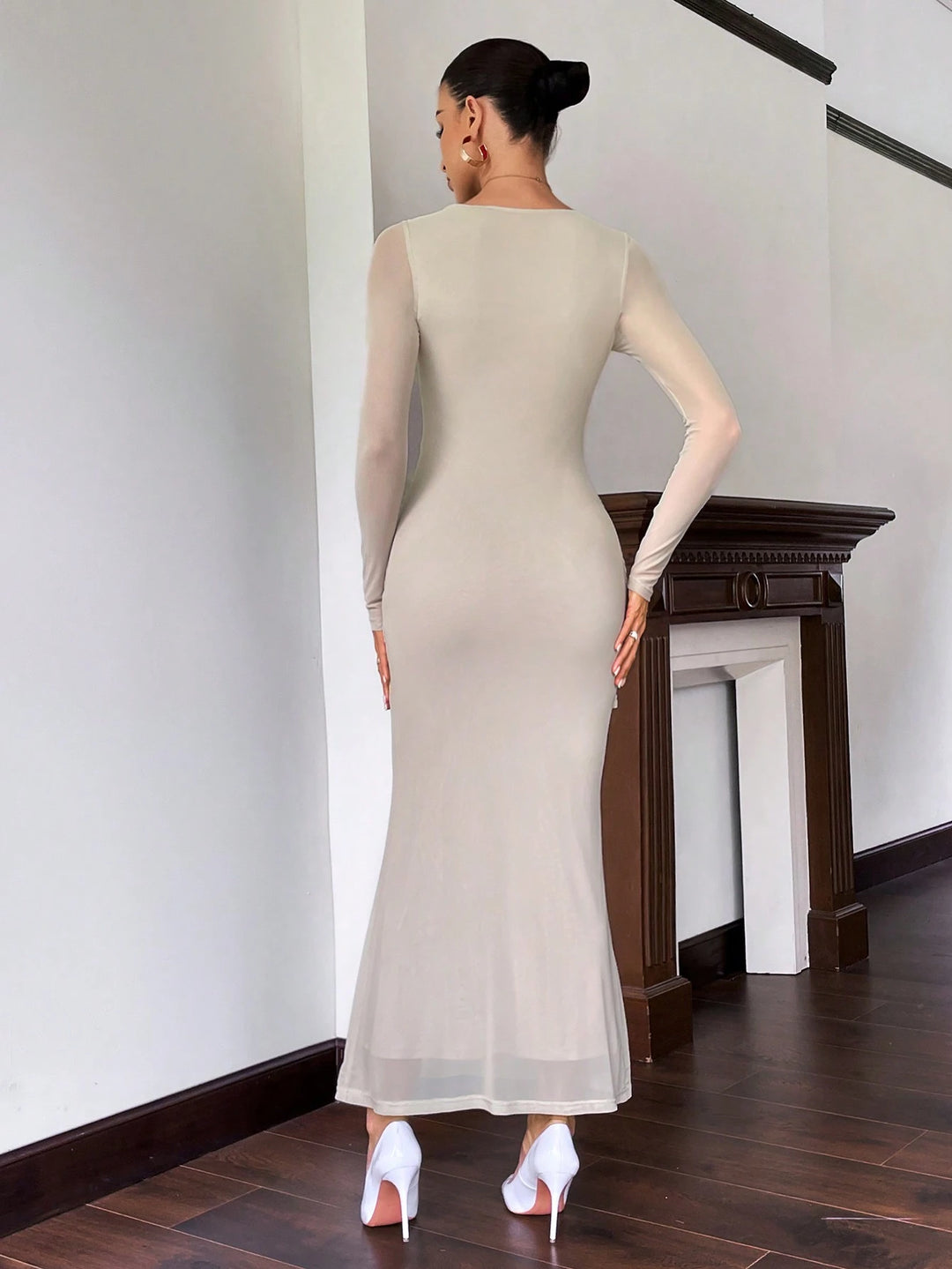 Rochie maxi SHEIN, bej
