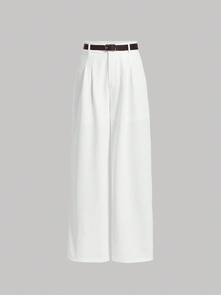 Pantaloni SHEIN, alb