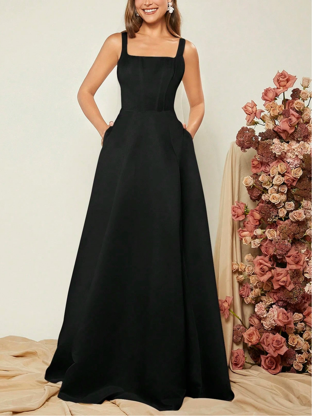 Shein maxi ruha, fekete