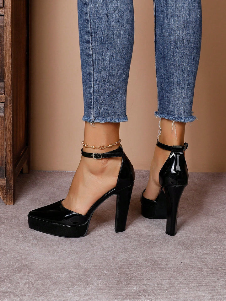 Pantofi cu toc SHEIN, negru