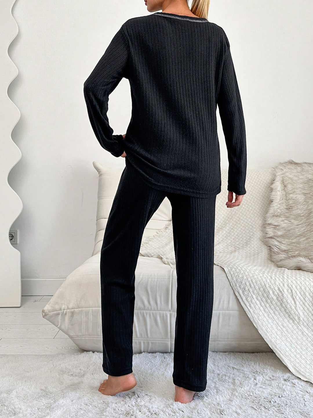 Compleu pijamale SHEIN, bleumarin