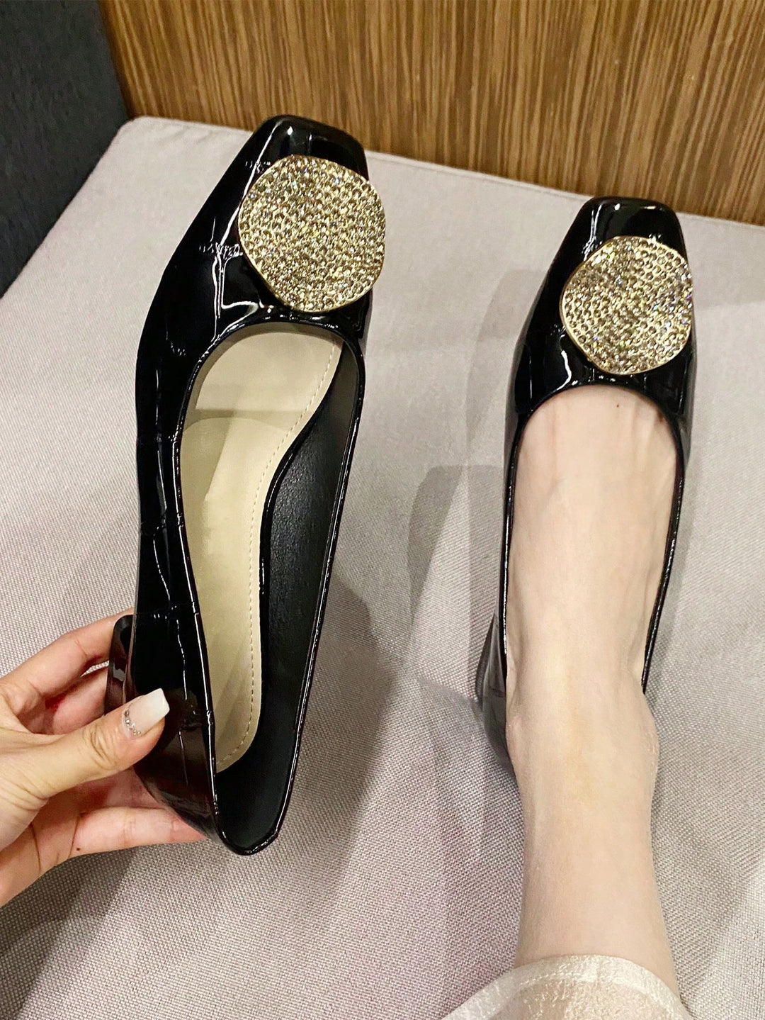 Pantofi cu toc SHEIN, negru