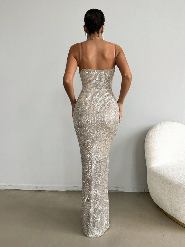 Rochie maxi SHEIN, auriu