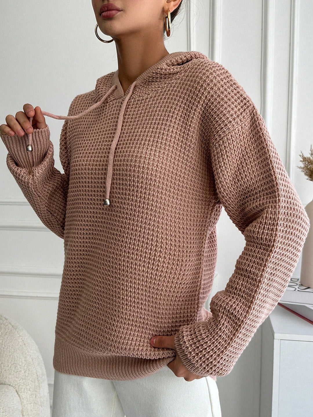 SHEIN kapucnis pulóver, rózsaszín