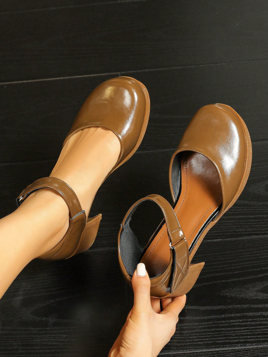 Pantofi cu toc SHEIN, maro