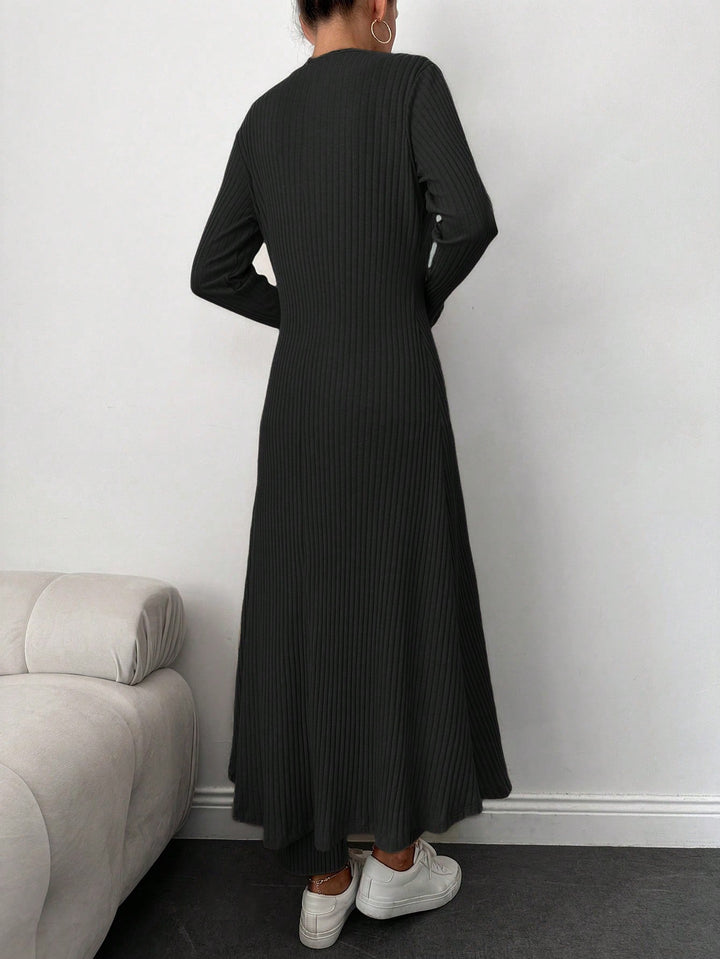 Cardigan lung SHEIN, negru