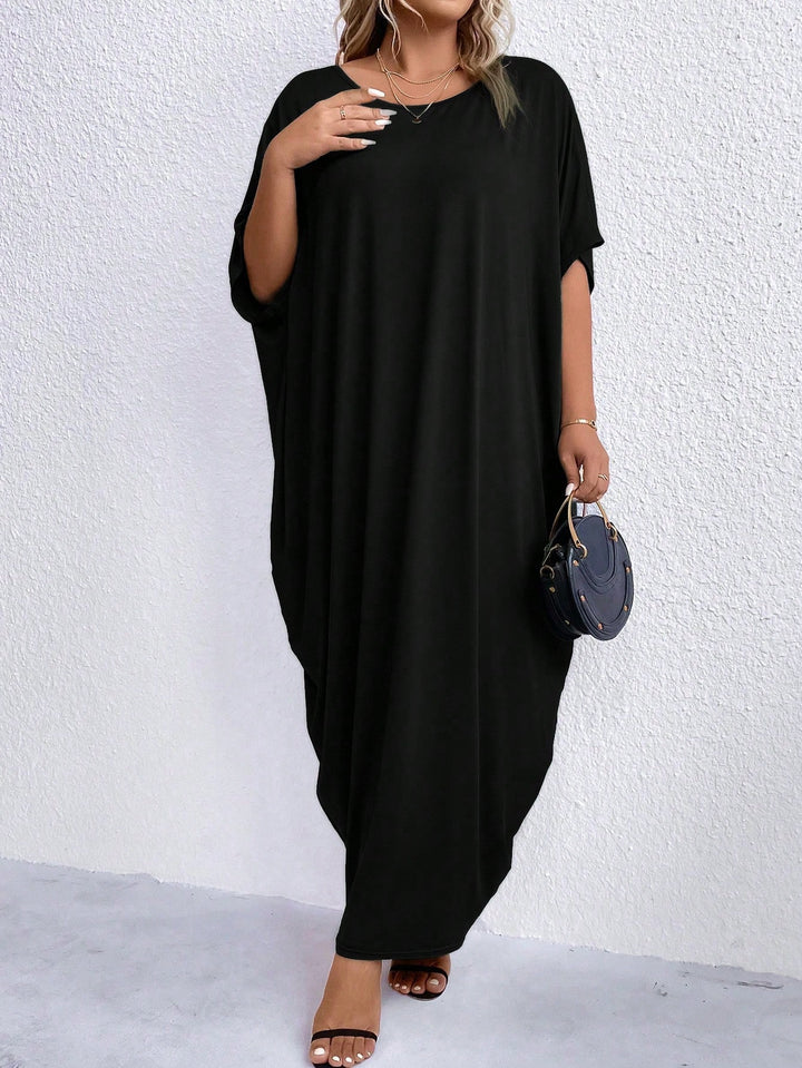 Shein Curve+ maxi ruha, fekete