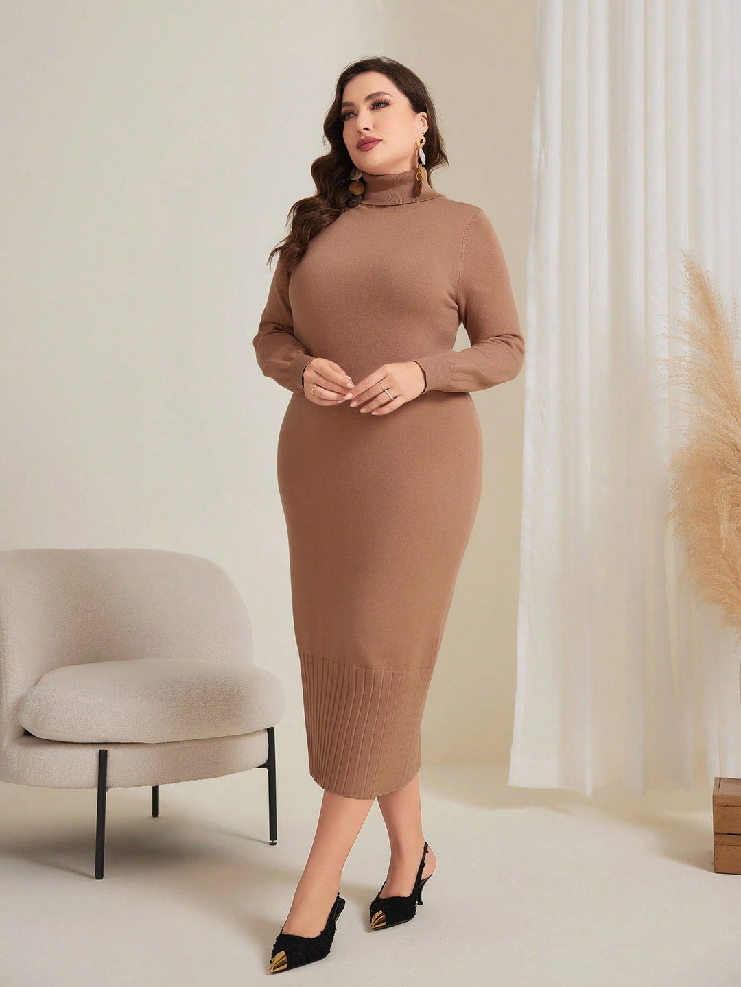 Rochie maxi SHEIN, maro