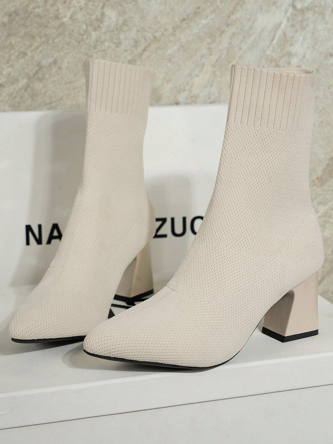 SHEIN bokacsizma, krémszínű