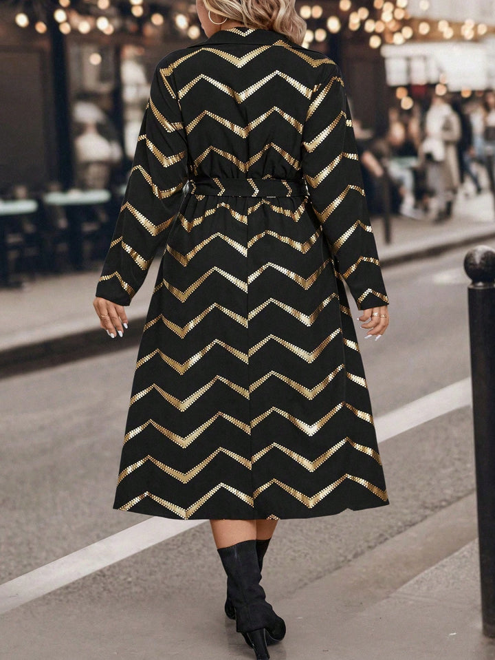 Shein Curve+ midi ruha, fekete