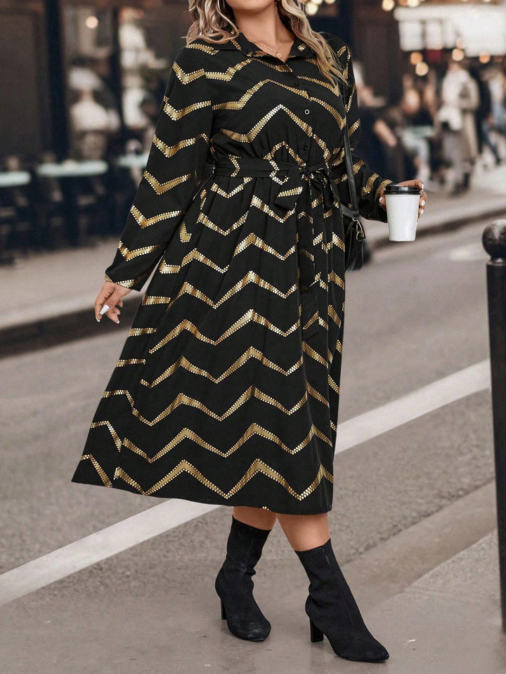 Shein Curve+ midi ruha, fekete