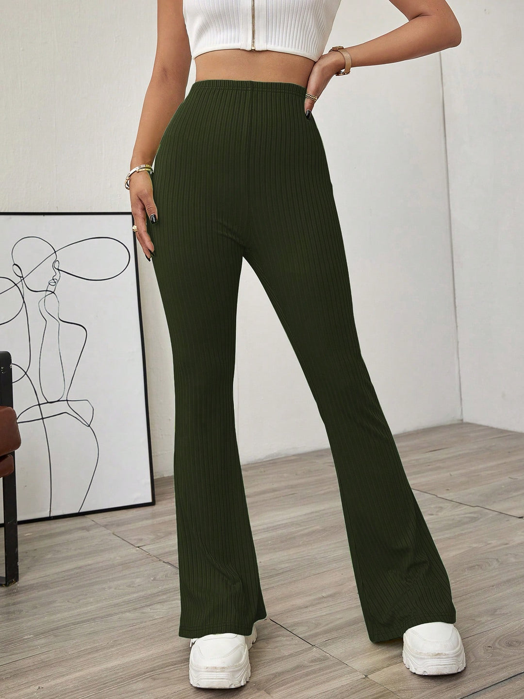 Pantaloni SHEIN, verde