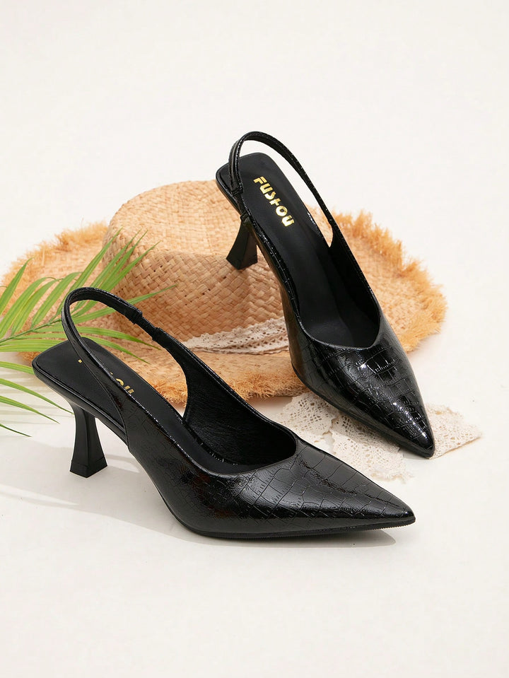 Pantofi cu toc SHEIN, negru