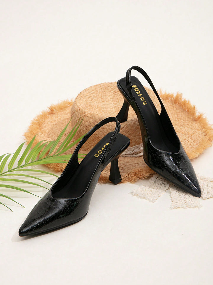 Pantofi cu toc SHEIN, negru