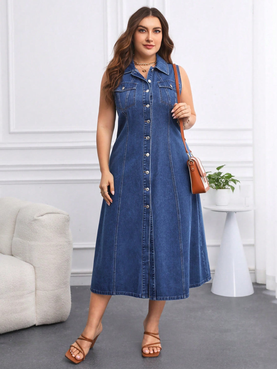 SHEIN maxi ruha, kék