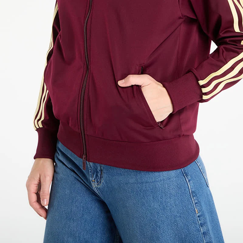 Cipzáras kapucnis pulóver ADIDAS, bordó