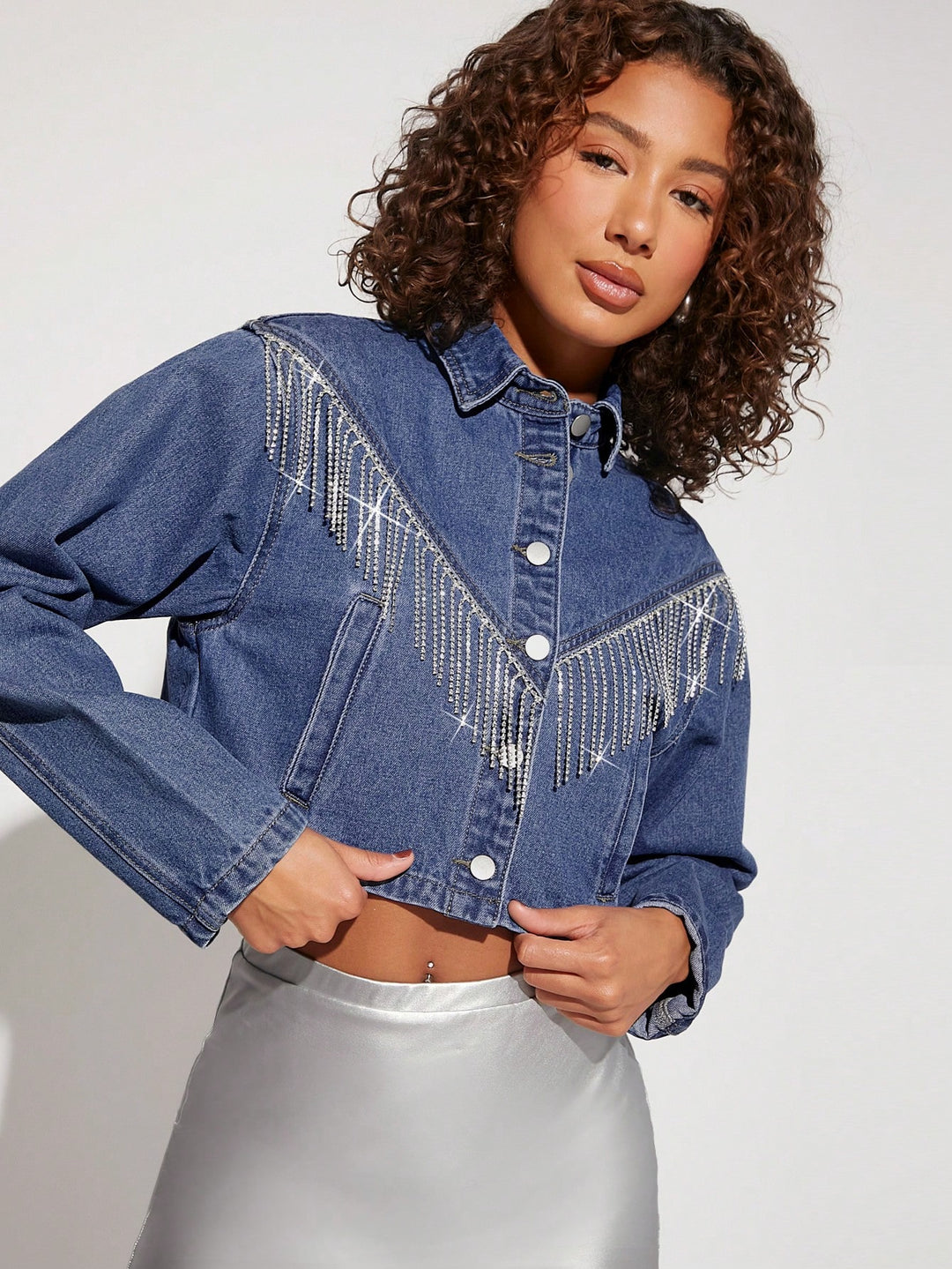 Jachetă denim SHEIN, albastru