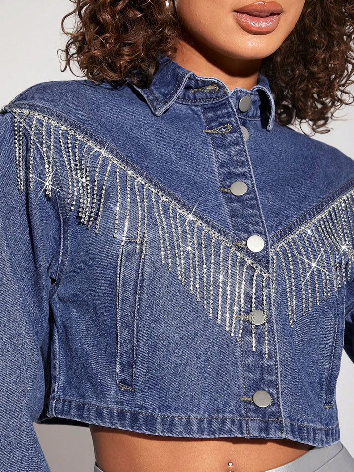 Jachetă denim SHEIN, albastru