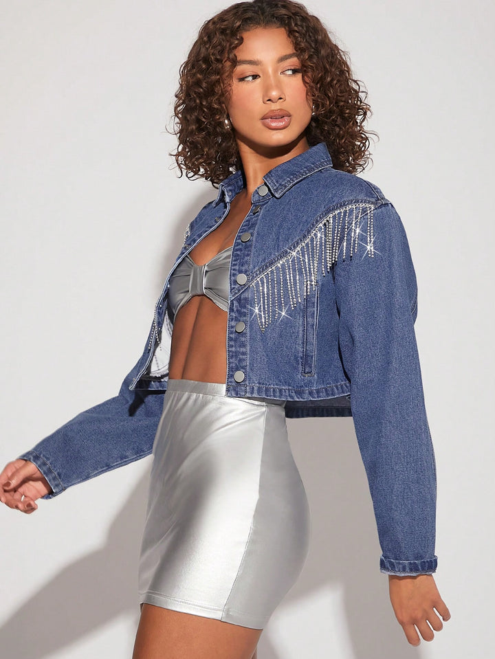 Jachetă denim SHEIN, albastru