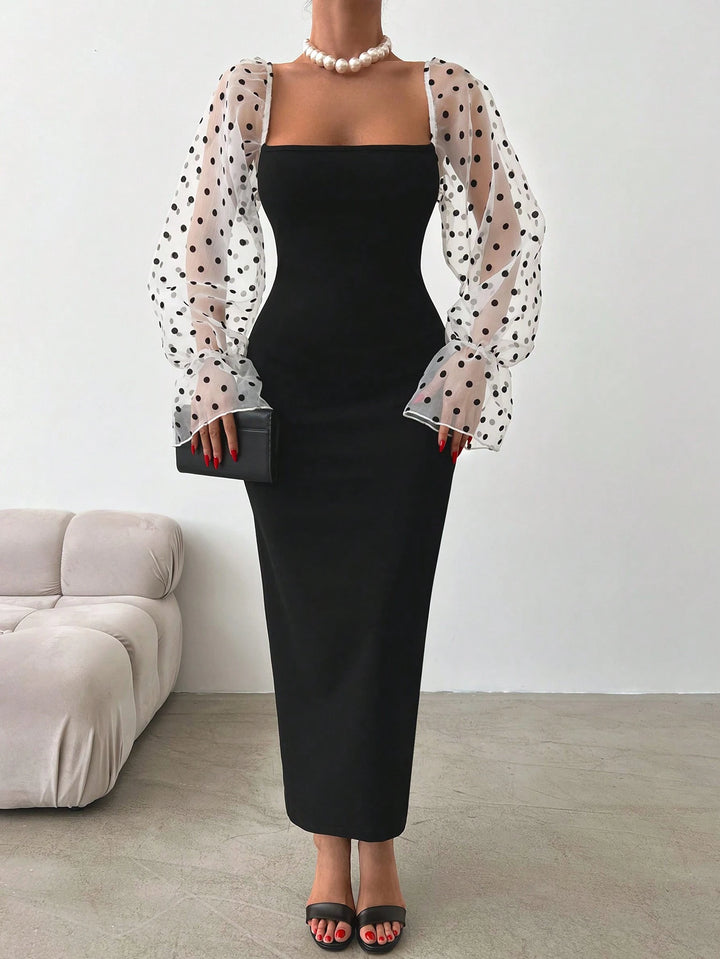 SHEIN maxi ruha, fekete
