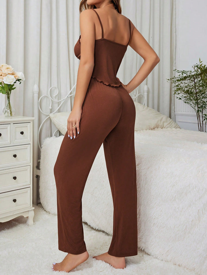 Set pijamale SHEIN, maro