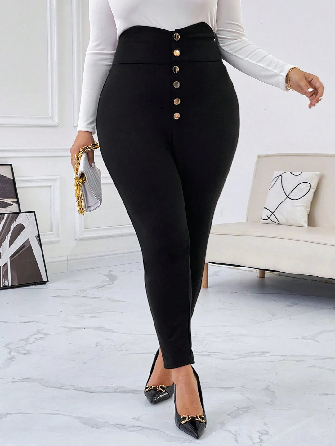 Pantaloni SHEIN, negru